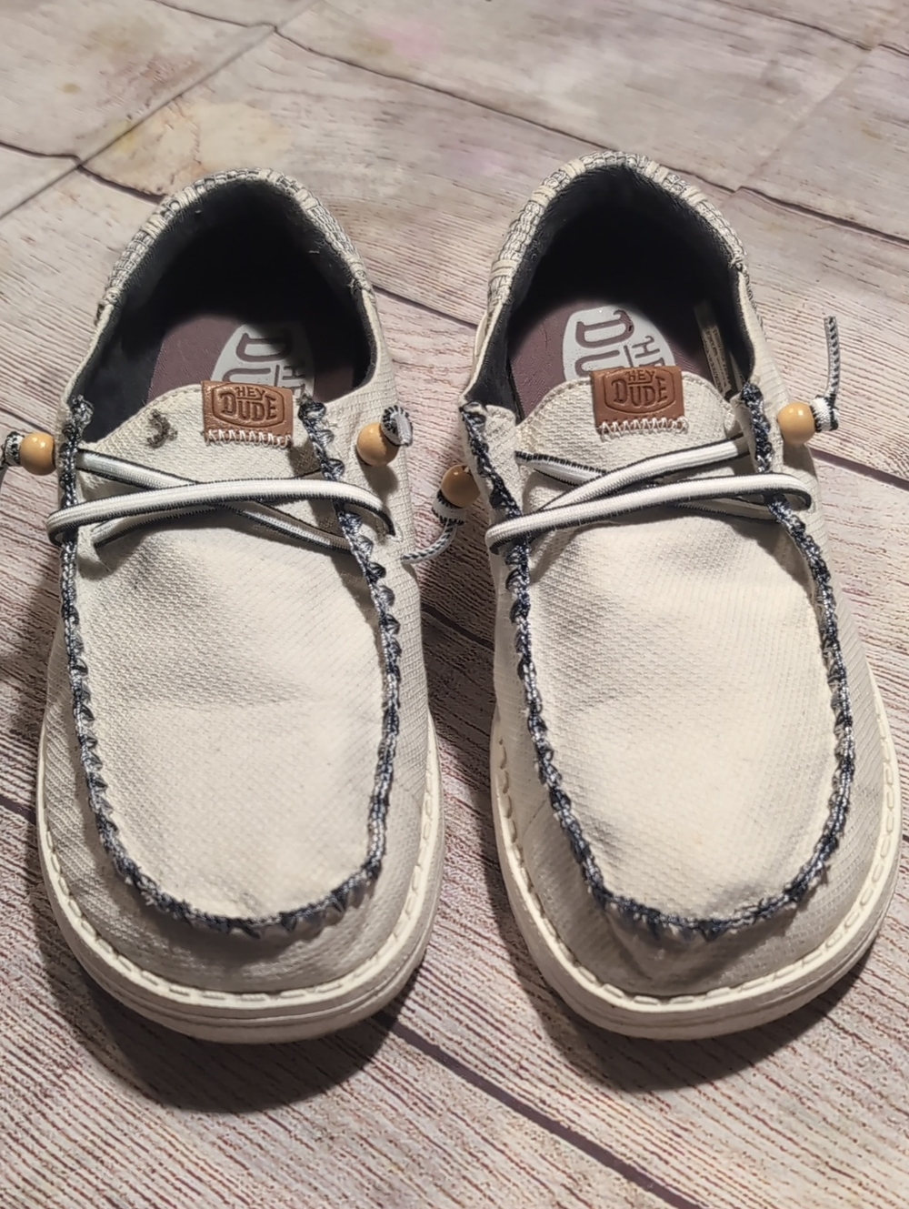 Hey Dude Women's Wendy Funk Jacquard White Size 7 Slip On Loafers